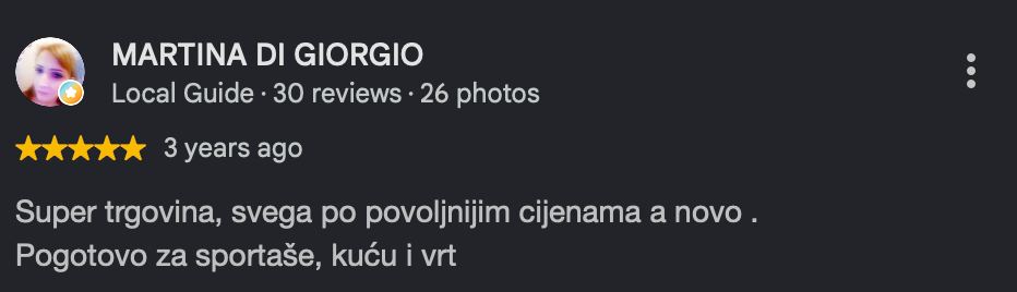 Google recenzija kupca