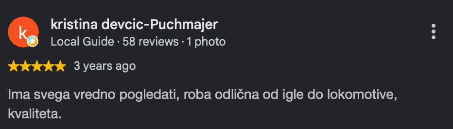 Google recenzija kupca